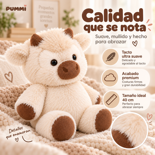 Detalle del peluche PUMMI y su acabado suave